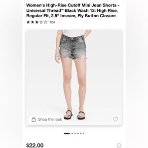 Women's High-Rise Cutoff Mini Jean Shorts - Black Wash